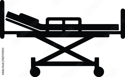 Illustration hospital bed silhouette icon for medical design vector