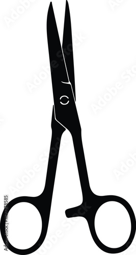 Illustration Kelly forceps hemostatic clamp surgical instrument equipment silhouette vector