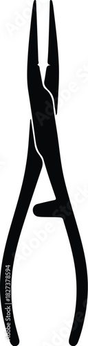 Illustration long nose pliers hand tool equipment silhouette vector