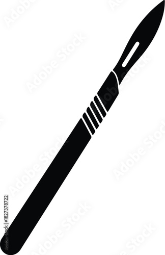 Illustration scalpel medical surgical instrument for surgery black silhouette vector