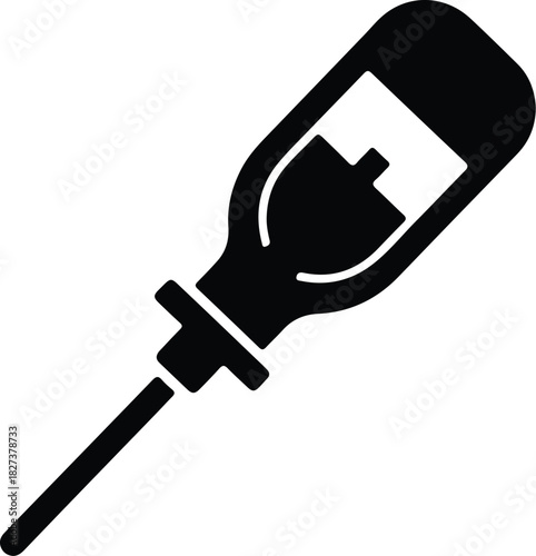 Illustration screwdriver tool simple construction equipment industrial silhouette vector