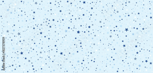 Blue Star and Dot Pattern on Light Blue Background. Whimsical Celestial Design for Wrapping Paper, Nursery Wallpaper, Festive Graphics, Space-Themed Decor, and Magical Sky-Inspired Projects