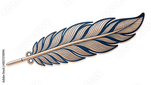 Beautiful feather design with intricate details, ideal for creative projects, adding a touch of elegance and sophistication, perfect for crafts and art