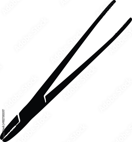 Illustration Forceps medical instrument surgical equipment black silhouette vector