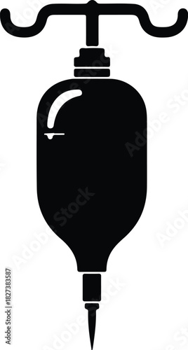 Illustration IV drip fluid bag infusion silhouette vector