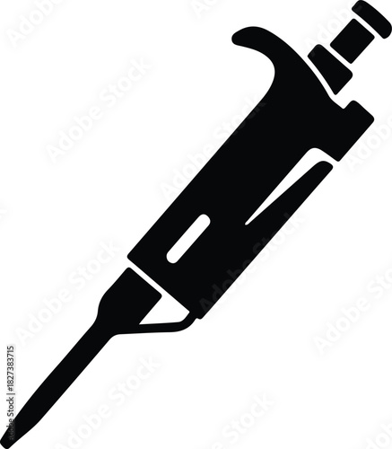 Illustration micropipette laboratory tool for biology research silhouette vector