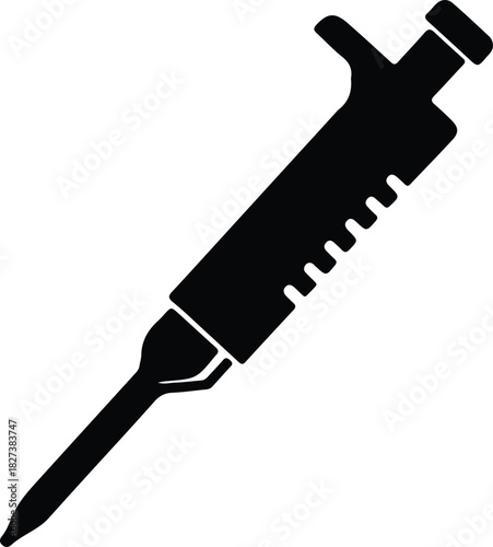 Illustration micropipette tool laboratory analysis equipment silhouette vector