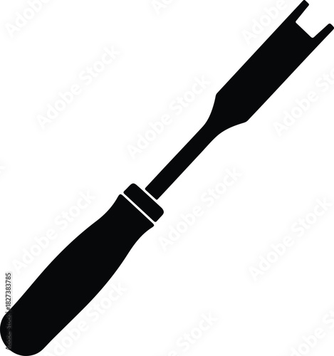 Illustration mortise chisel carpentry hand tool isolated silhouette vector