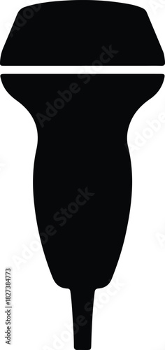 Illustration ultrasound probe diagnostic medical device silhouette vector
