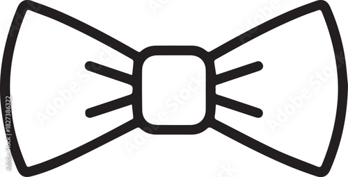Elegant bow tie icon for formal events, celebrations, and fashion designs, offering a modern and stylish touch with a simple, clean vector graphic