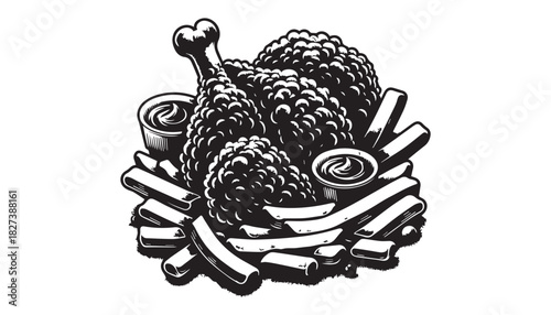 black color food silhouette vector illustration, solid white background