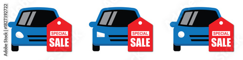 Car sale tags offer icon, Vector illustration