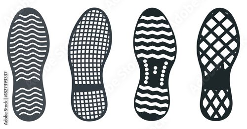 Variety of Tread Patterns on Shoe Soles A Technical Illustration