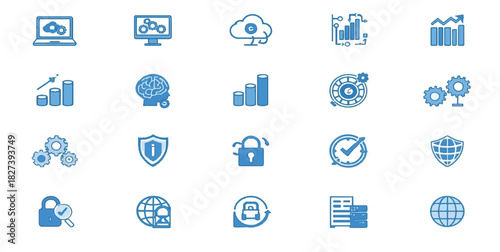 cloud computing, data security, network, technology icons, server, database, analytics, finance, global network, web development, digital marketing, security shield, padlock, data transfer, hosting, s