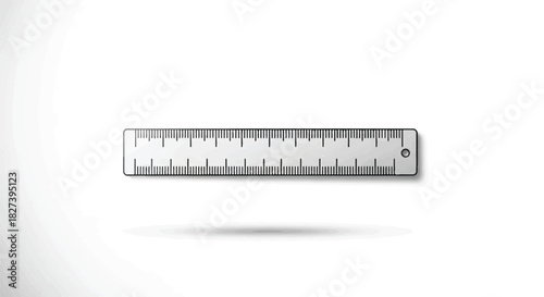 Small transparent measuring ruler with marked scale on white background for precision tasks.