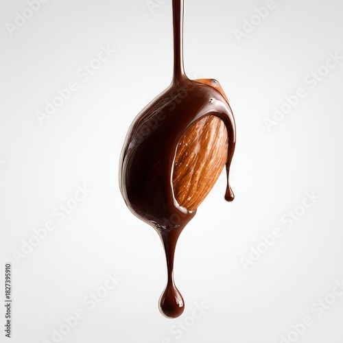 Chocolate-Covered Almond: An almond, elegantly enveloped in a cascade of rich, dark chocolate, promising a moment of pure indulgence and delight.