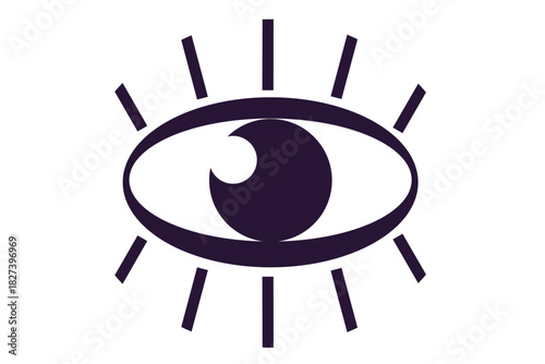 Minimalist Eye Symbol, icon – Concept of Vision, Eye Examination, and Optical Care