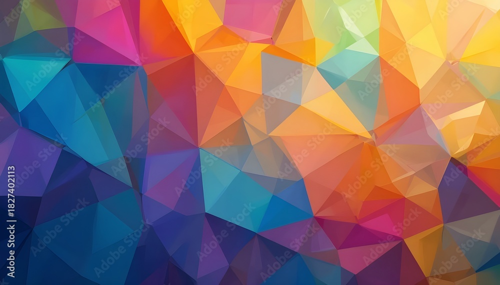 Obraz premium “Rainbow Colored Geometric Background – Vibrant Abstract Pattern for Design and Creative Projects”