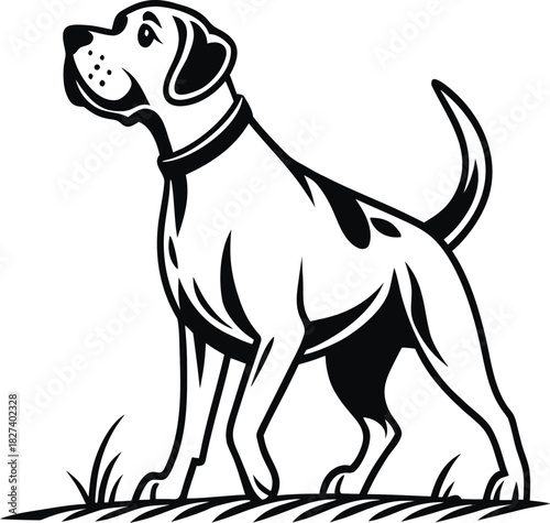 black and white dog icon vector dog