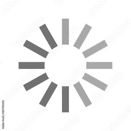 Gray circular loading spinner icon on a white background, indicating a process or waiting state in user interfaces.