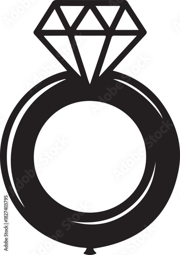Diamond Ring Icon Silhouette jewelry engagement
