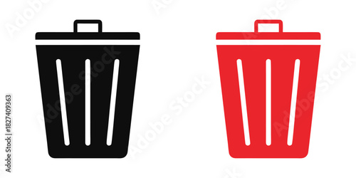 trash can icon vector, delete icon, garbage can silhouette vector illustration