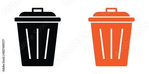 trash can icon vector, delete icon, garbage can silhouette vector illustration