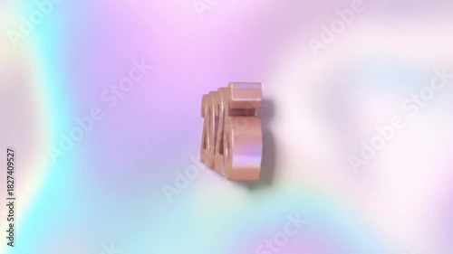 Vibrant 2026 3D Render on Shimmering Holographic Gradient Background