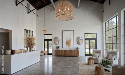 Bright and Airy Modern Interior with High Ceilings and Natural Light