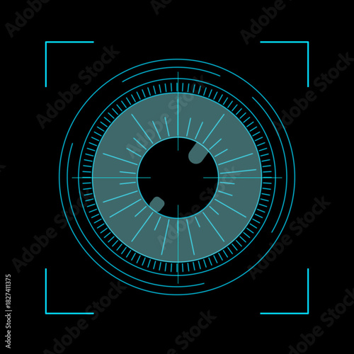 Futuristic Biometric Iris Scan Interface