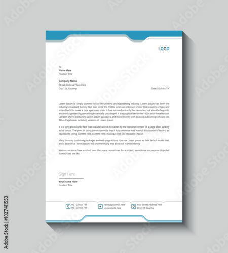 vector business letterhead template design