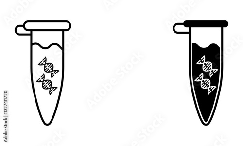 dna in microcentrifuge test tube icon vector