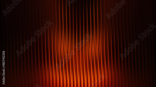 Vertical Ribbed Texture with Fiery Orange Illumination abstract background