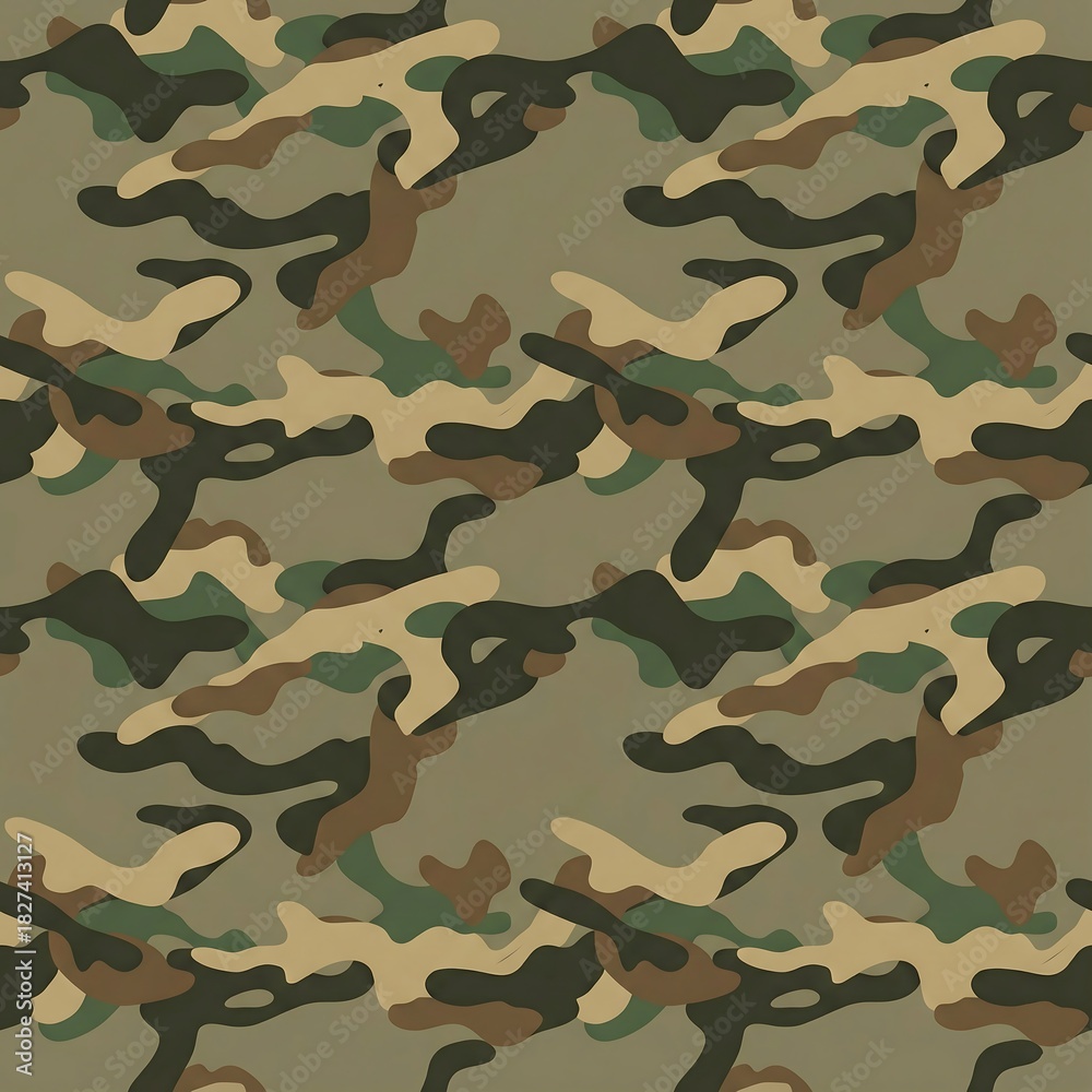 Fototapeta premium Green and Brown Tactical Camo Pattern – Seamless Design