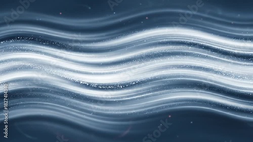Abstract animated background with blue waves and glowing particles flow
