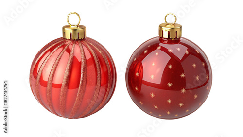 Christmas Ornaments on Transparent Background