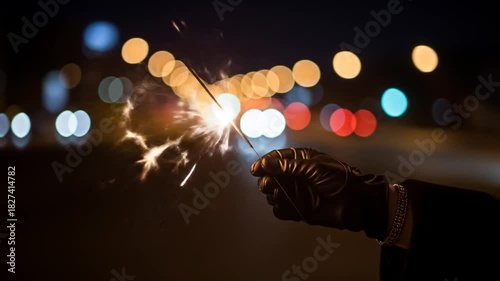 Mystical Sparkler Magic Captivating Evening Celebration Illuminating the Night