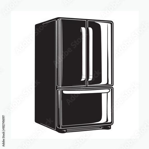 vector illustration of a refrigerator