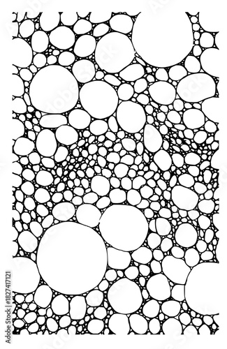 Intricate network of connected shapes for unique design elements, a modern, abstract pattern perfect for backgrounds, textures, and scalable artistic applications