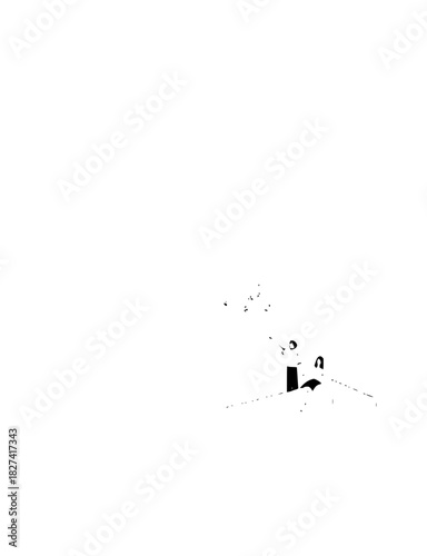 Silhouette of a couple gazing at the stars, perfect for conveying romance, wonder, or stargazing events, originally a scalable vector graphic.