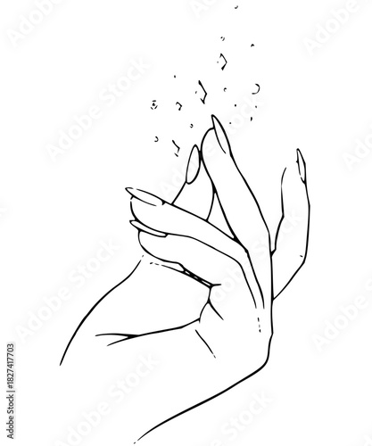 Elegant hand gesture with sparkling elements for magical moments, conveying beauty, grace, and a touch of fantasy, ideal for beauty or lifestyle brands