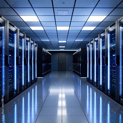 Server racks in server room data center