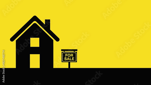 House for Sale Illustration Modern Real Estate Market Design