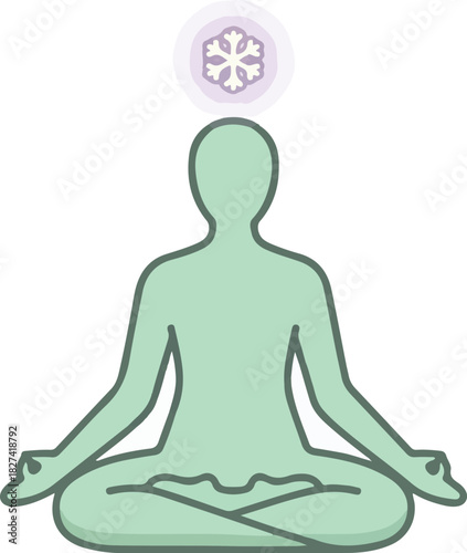 Serene Bodily Alignment - Cross-Legged Posture with Third Eye Chakra Illumination Emblem