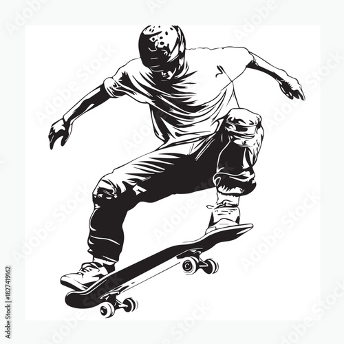 vector illustration of a skateboarder