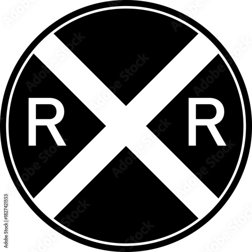 Railroad, crossing, logo, sign, symbol, Layered, color, cut, file, silhouette, road, sign, street, train, R&R ,evening, graphics,