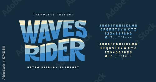 Classic vintage wavy alphabet. Easy compose vector words.