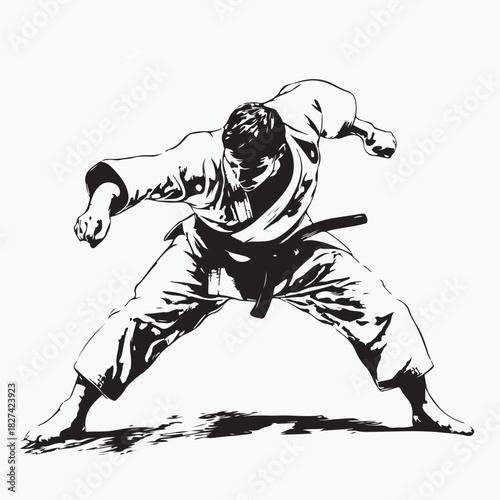 vector illustration of a judo athlete