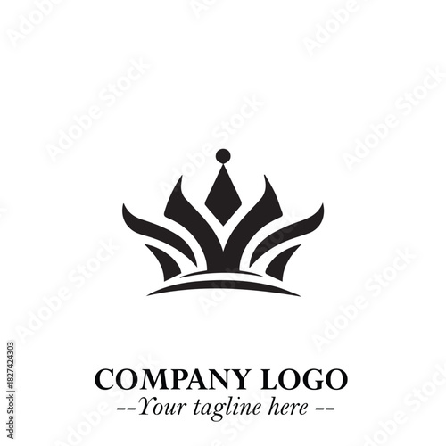 Elegant Black Crown Logo Symbol on a Clean White Background for Premium Branding Design