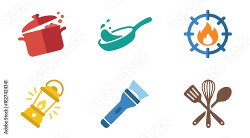 Cooking and culinary icons in black and white